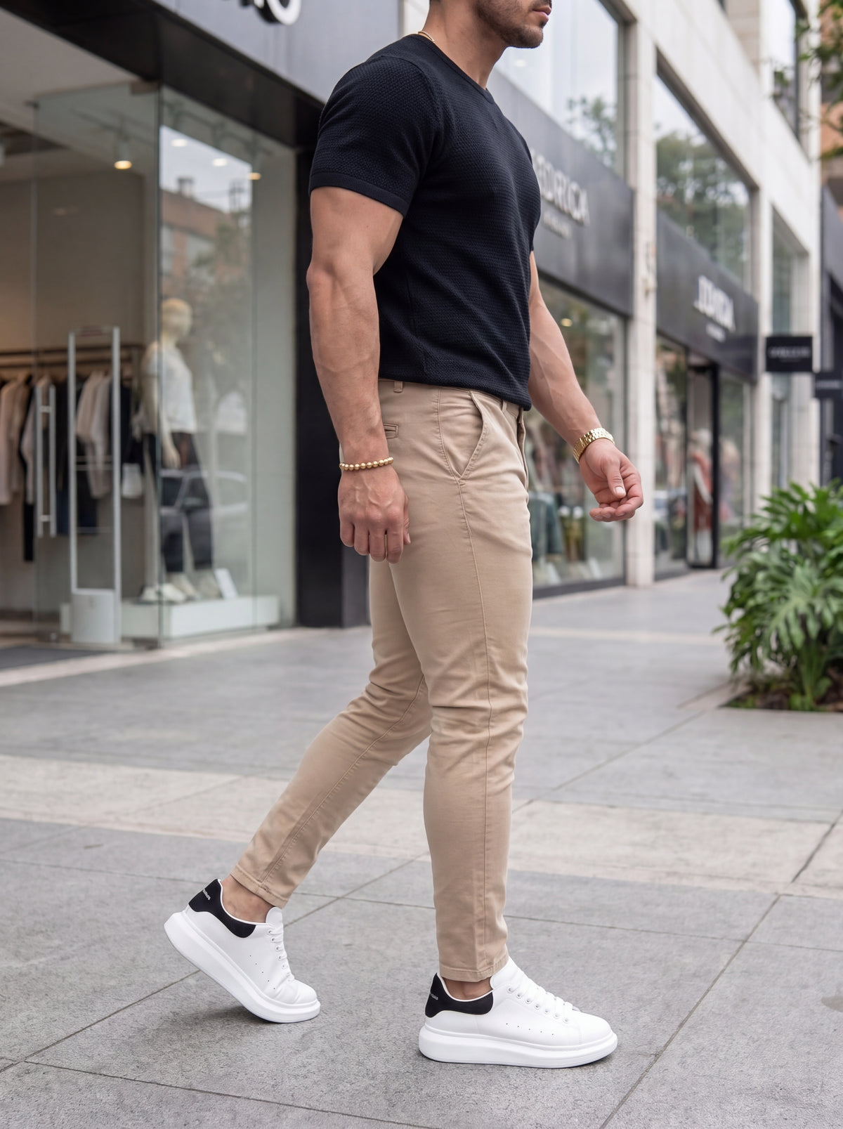 Pantalón Drill Slim Fit Beige Arena