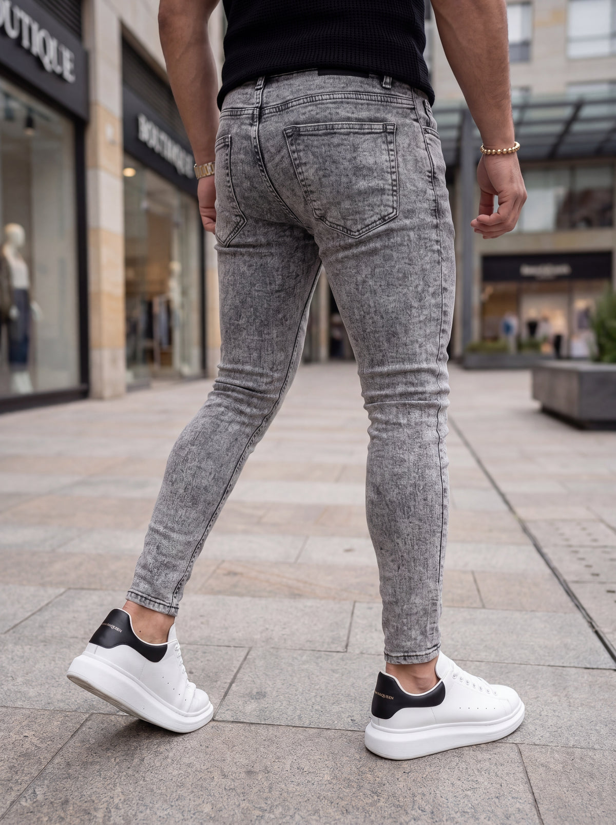 JEAN SKINNY - GRIS CLARO LISO