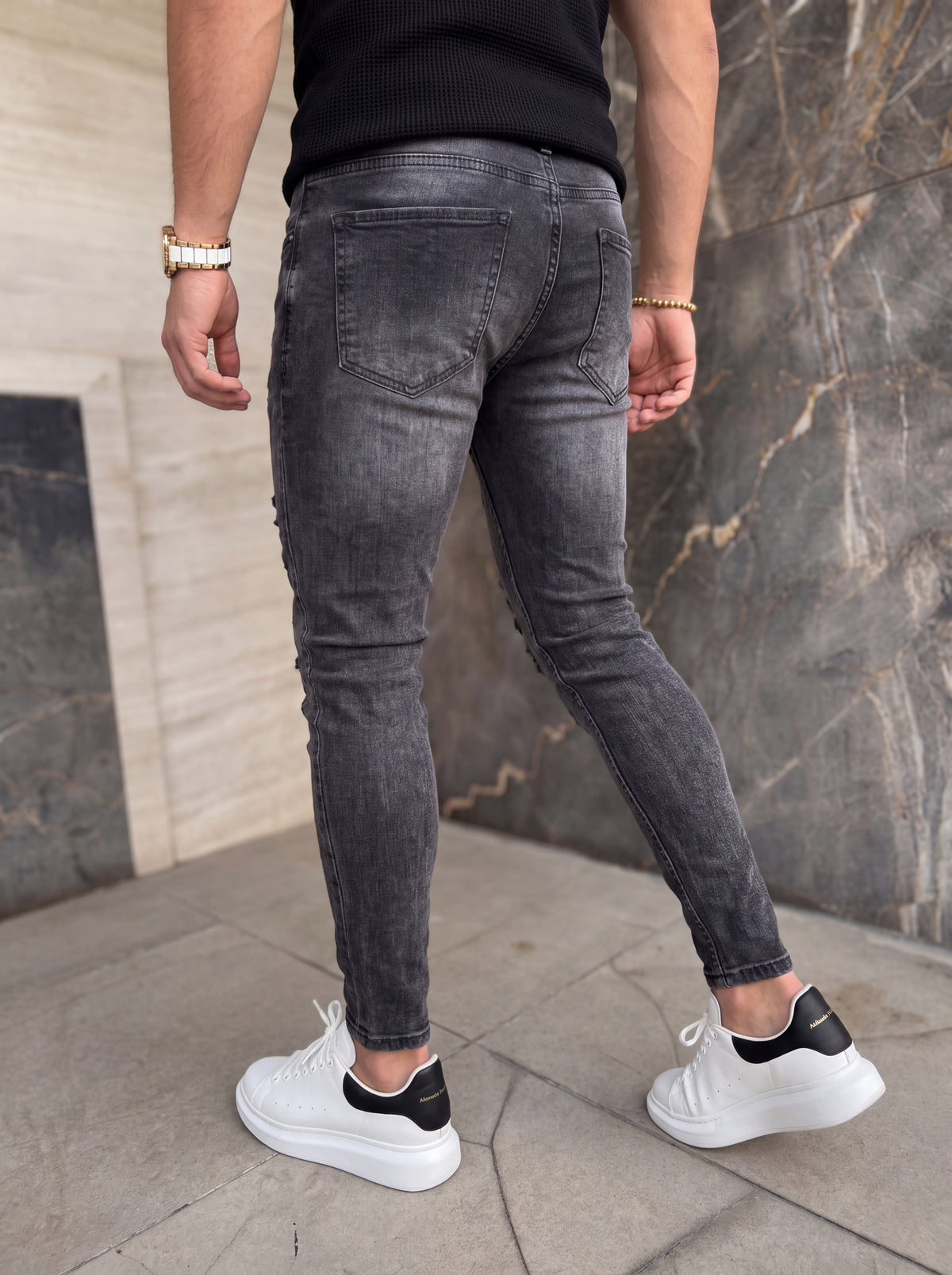 JEAN SKINNY BLACK SHADOW DESTROYED