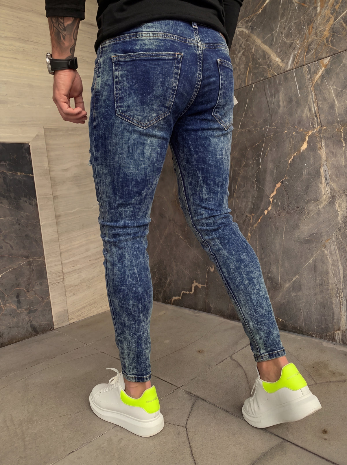 JEAN SKINNY INDIGO DESTROYED