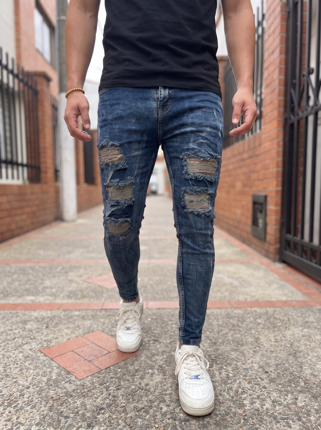 JEAN SKINNY INDIGO DESTROYED