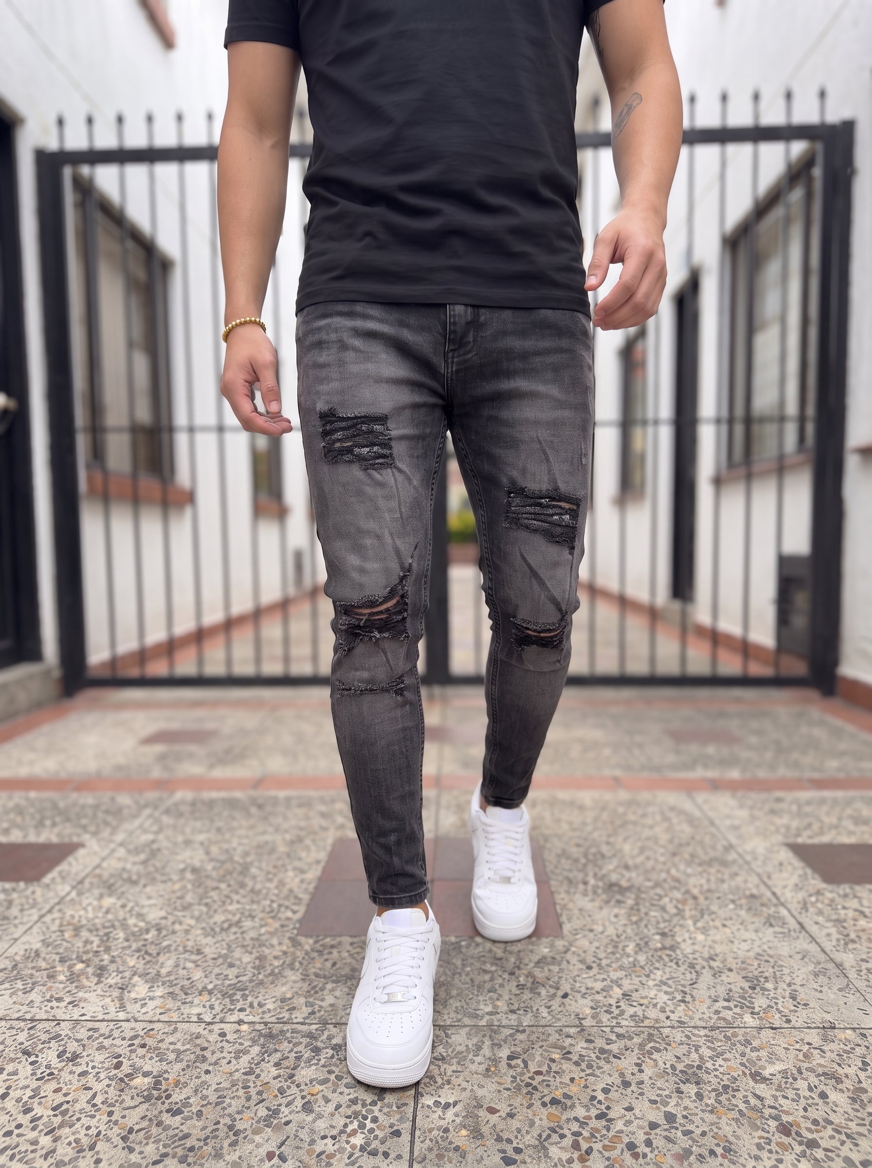 JEAN SKINNY BLACK SHADOW DESTROYED