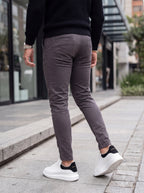 Pantalón Drill Slim Fit Gris Plomo