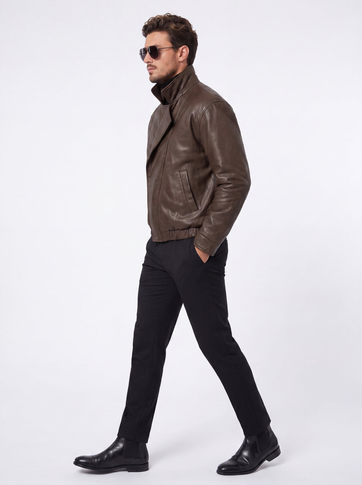 CHAQUETA CUERO TEX MONZA COGNAC