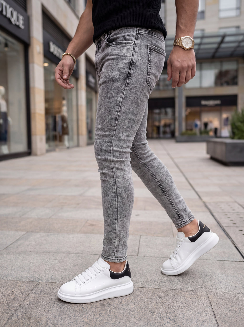 JEAN SKINNY - GRIS CLARO LISO