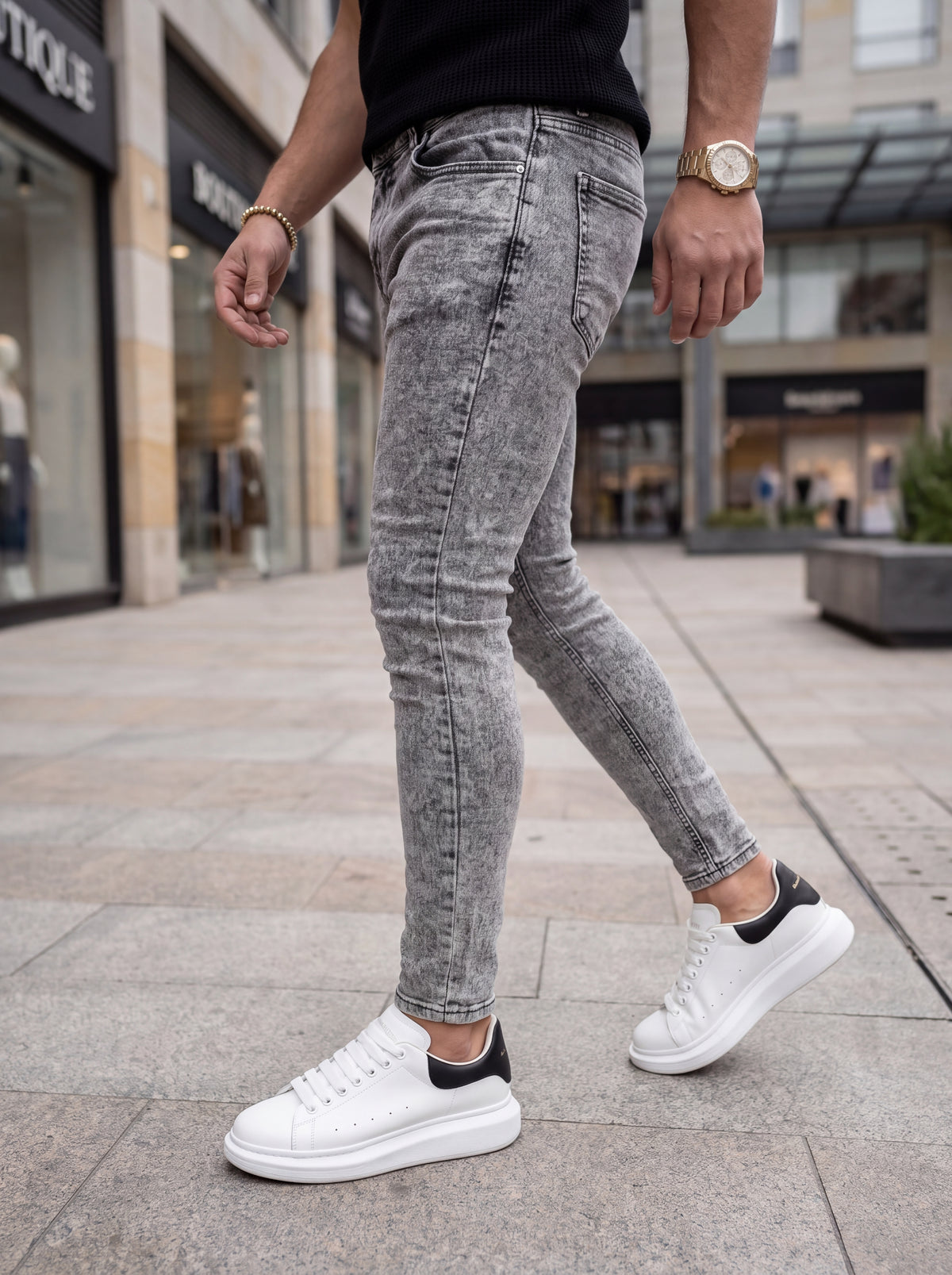 JEAN SKINNY - GRIS CLARO LISO