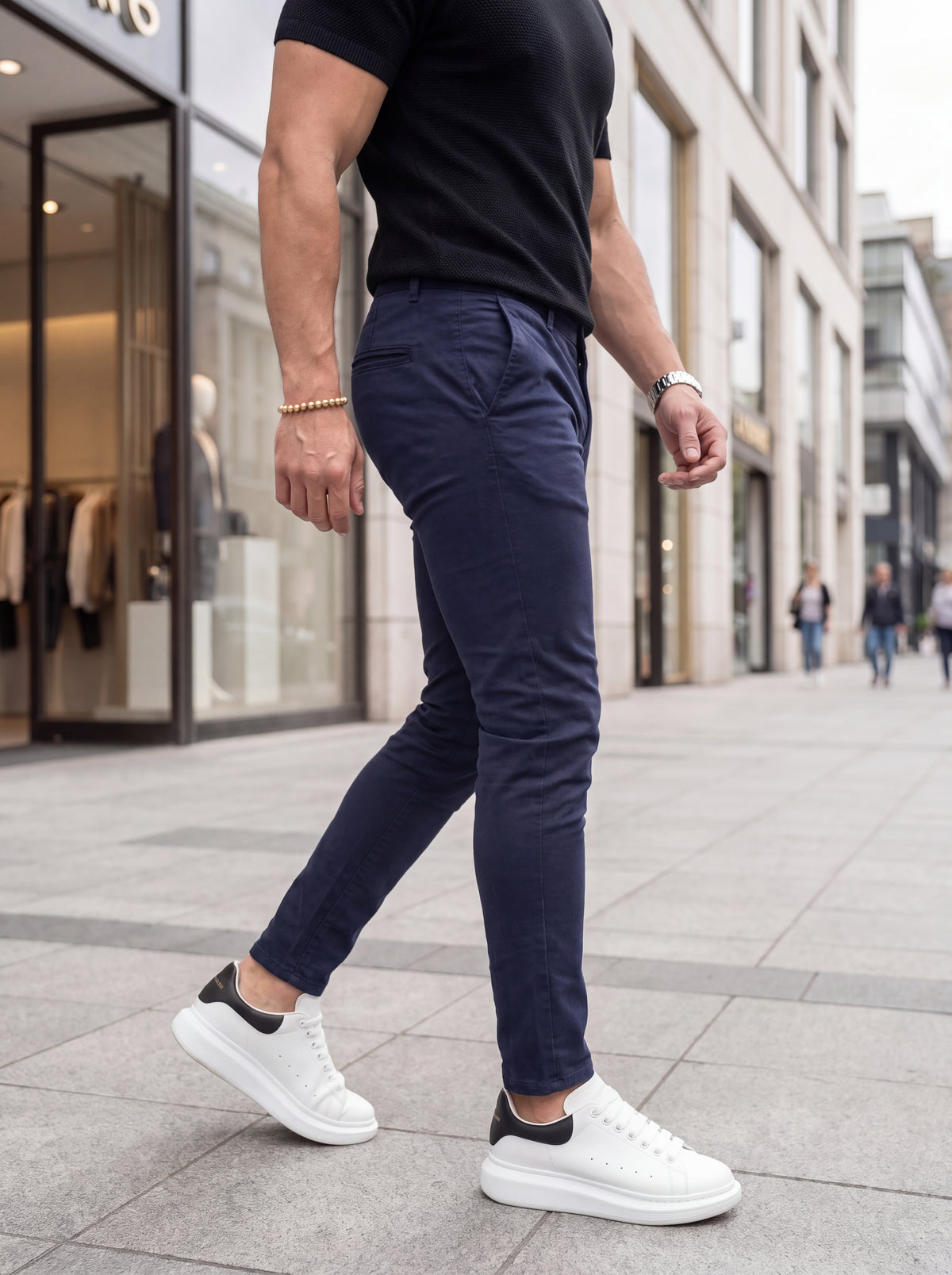 Pantalón Drill Slim Fit Azul Navy