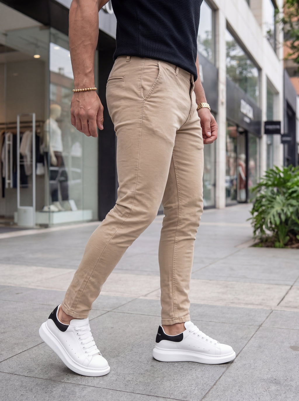 Pantalón Drill Slim Fit Beige Arena