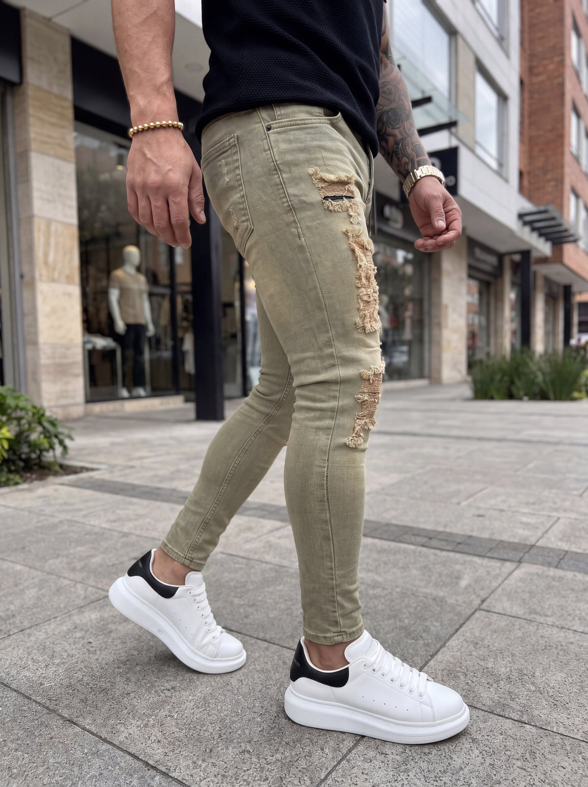 JEAN SKINNY GLACIER DESTROYED