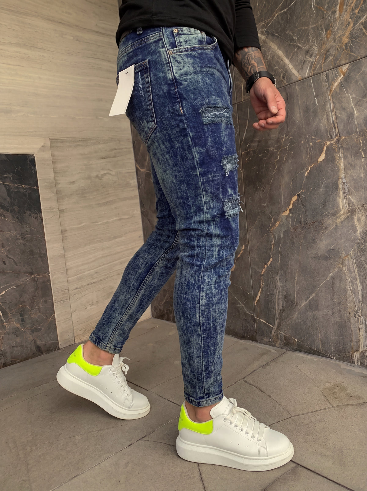 JEAN SKINNY INDIGO DESTROYED