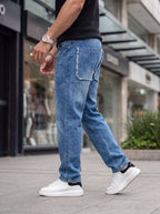 Jean Mom fit Panel Azul Claro