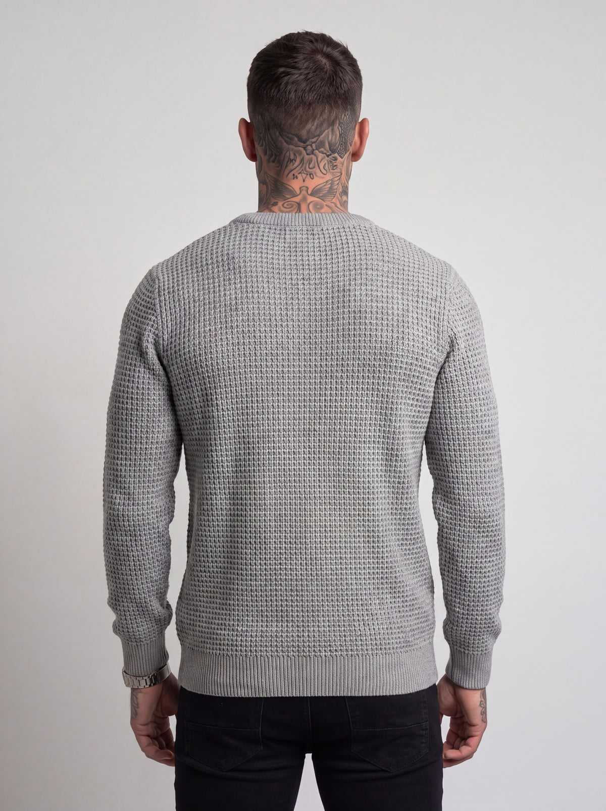 Buzo Tejido Waffle Monaco – Gris Perla