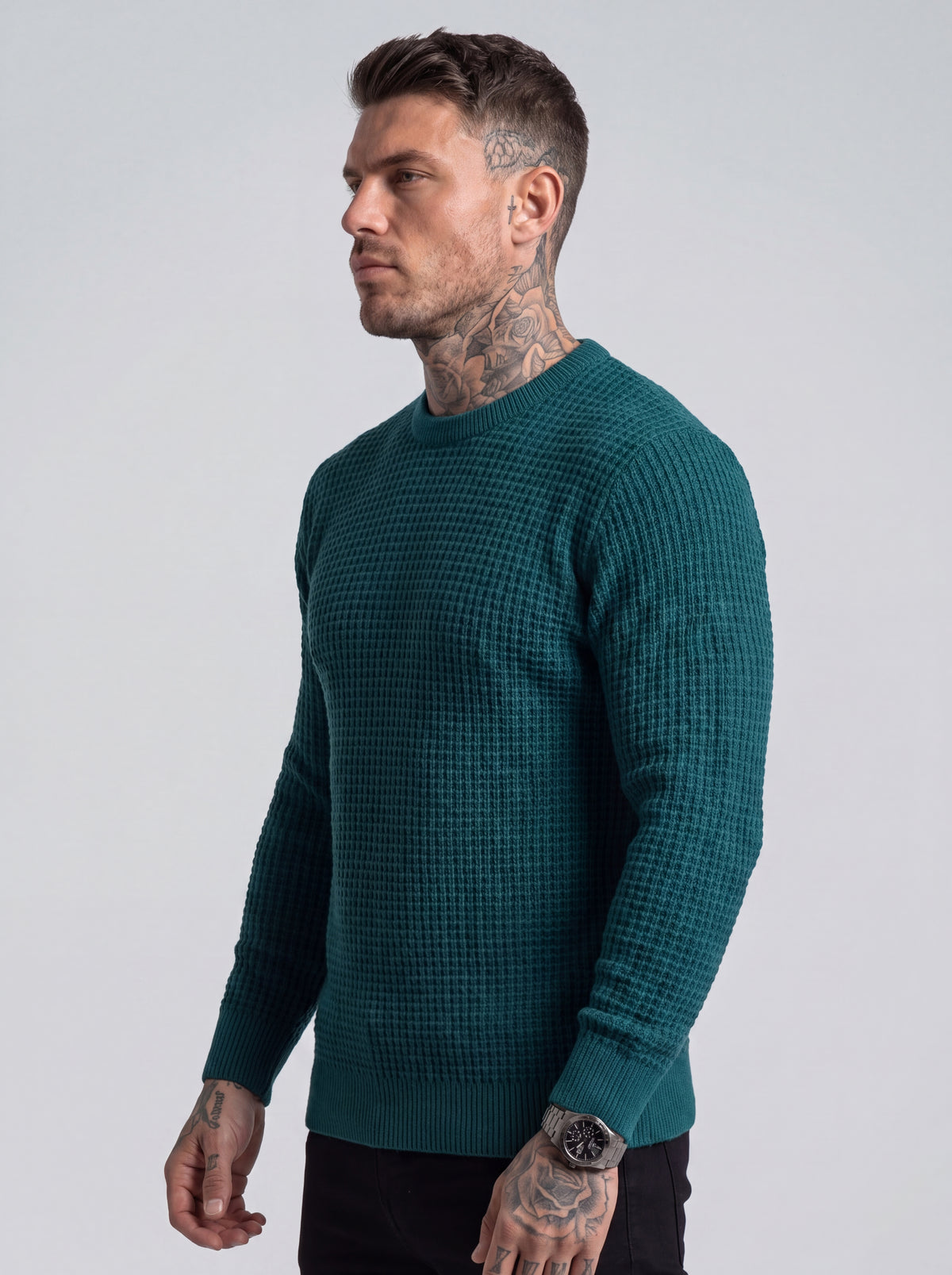Buzo Tejido Waffle Monaco – Verde Petróleo