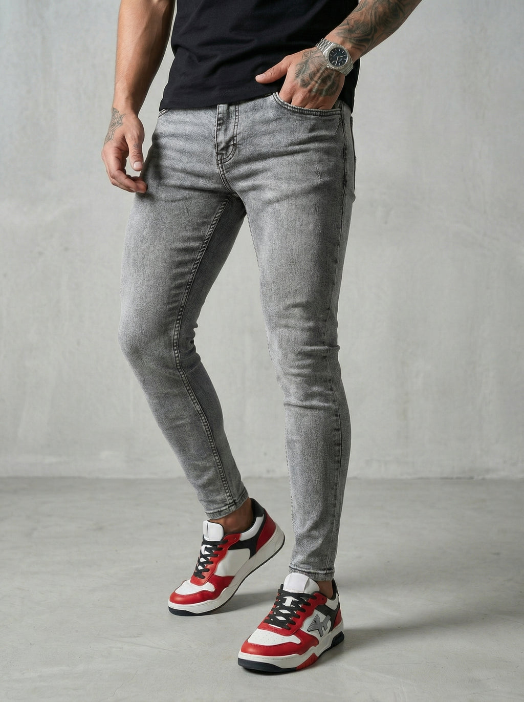 JEAN SKINNY - GRIS CLARO LISO