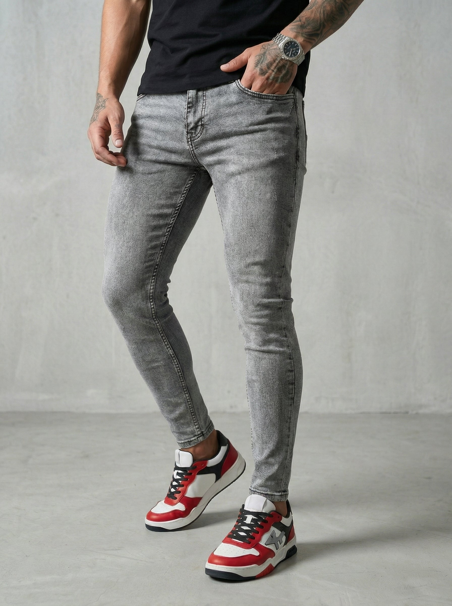 JEAN SKINNY - GRIS CLARO LISO