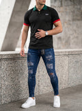 POLO DO MONACO NOIR + JEAN SKINNY BLUE DESTROYED EDITION