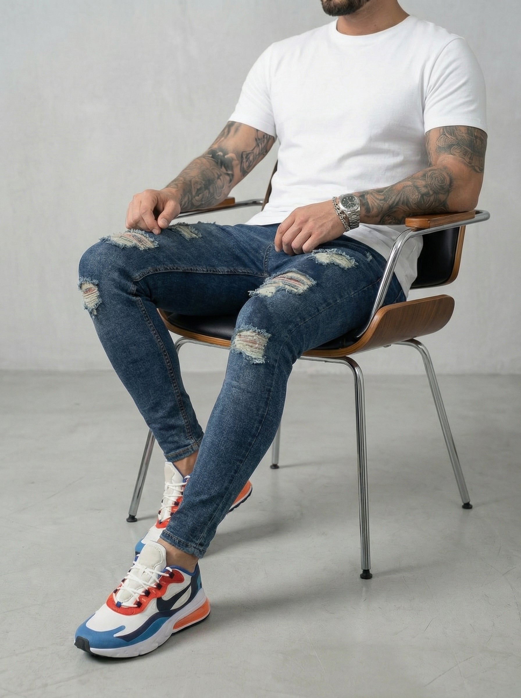 JEAN SKINNY - VERDE TODO ROTO