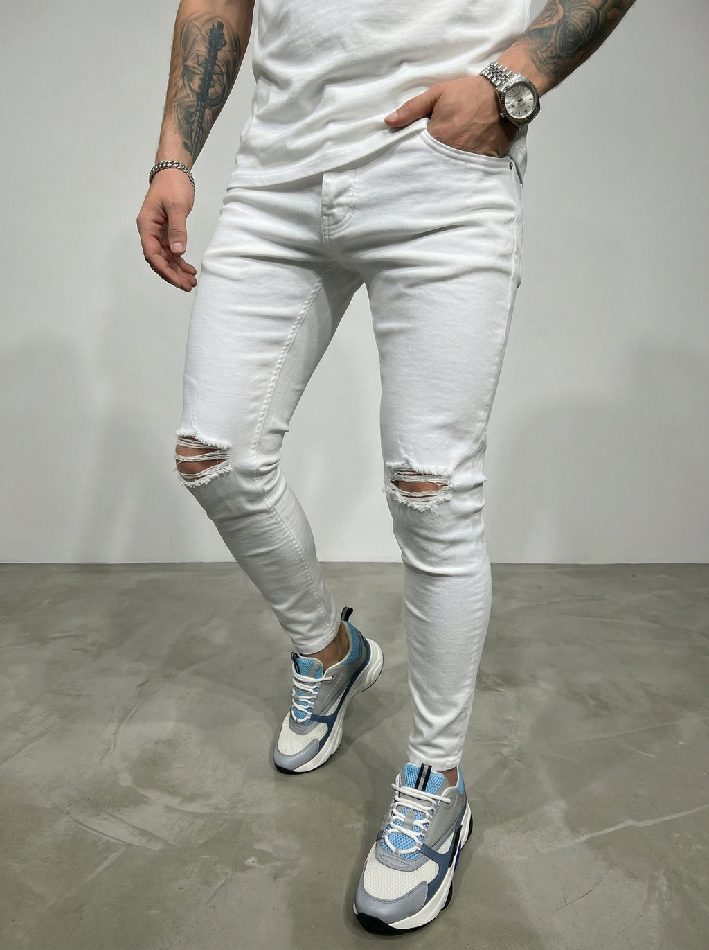JEAN SKINNY - BLANCO ROTO RODILLA
