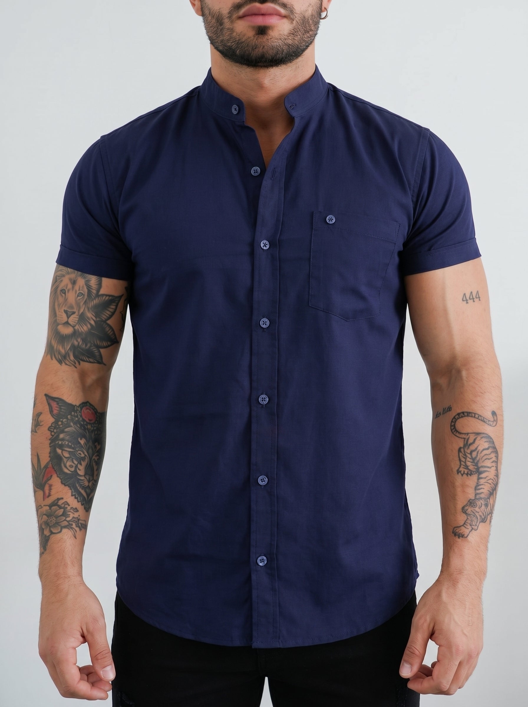 JEAN BLACK TOTAL KNEE RIP - CAMISA MIDNIGHT BLUE