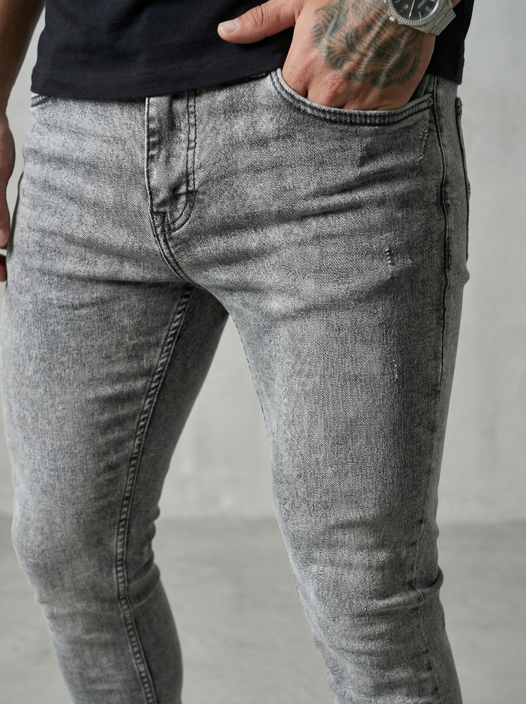 JEAN SKINNY - GRIS CLARO LISO