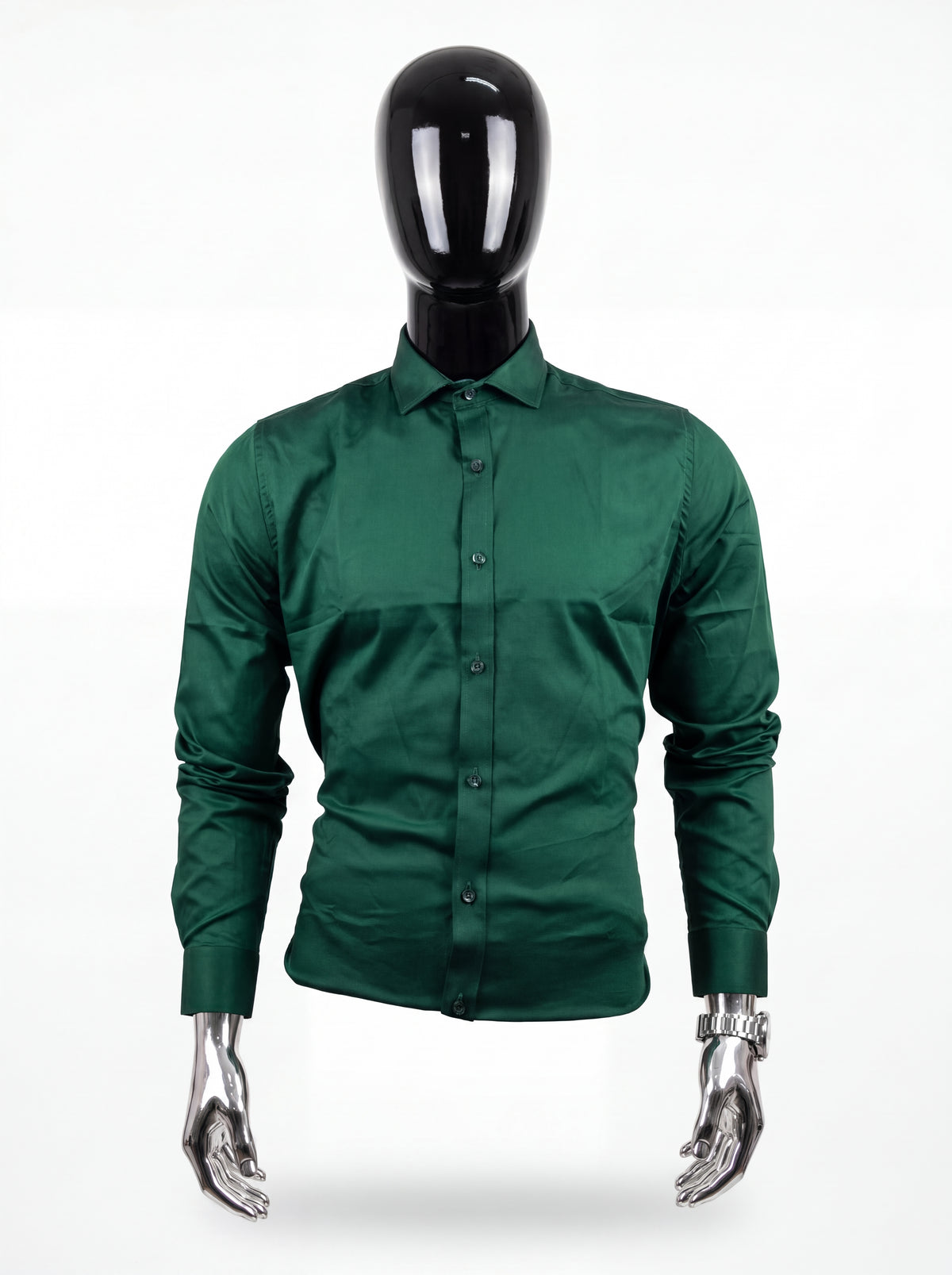 Camisa Seda Fría Slim Fit – Green Essential