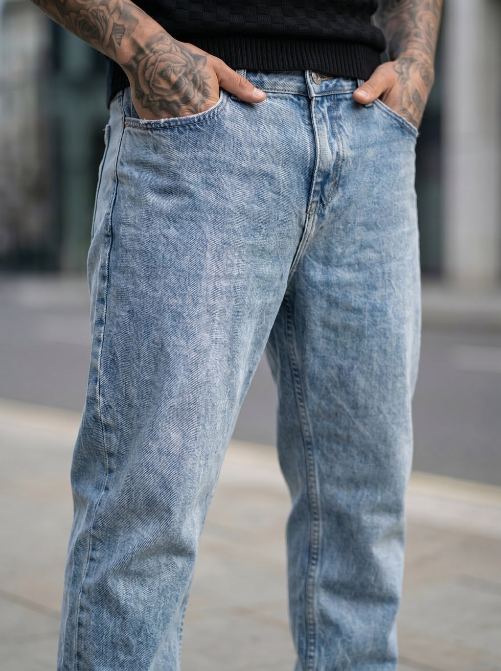 JEAN MOM FIT -  AZUL HIELO