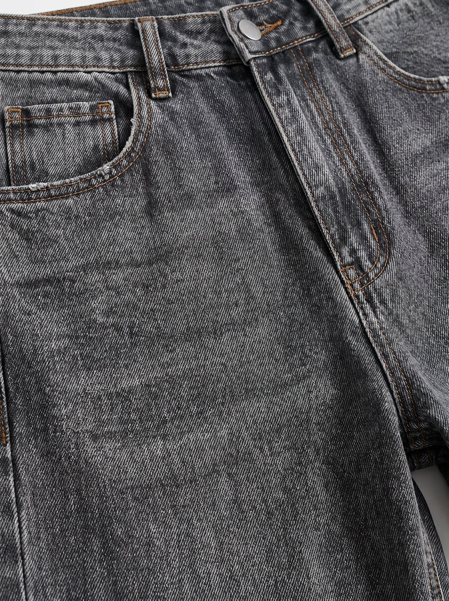 JEAN MOM FIT -  GRIS OSCURO LISO