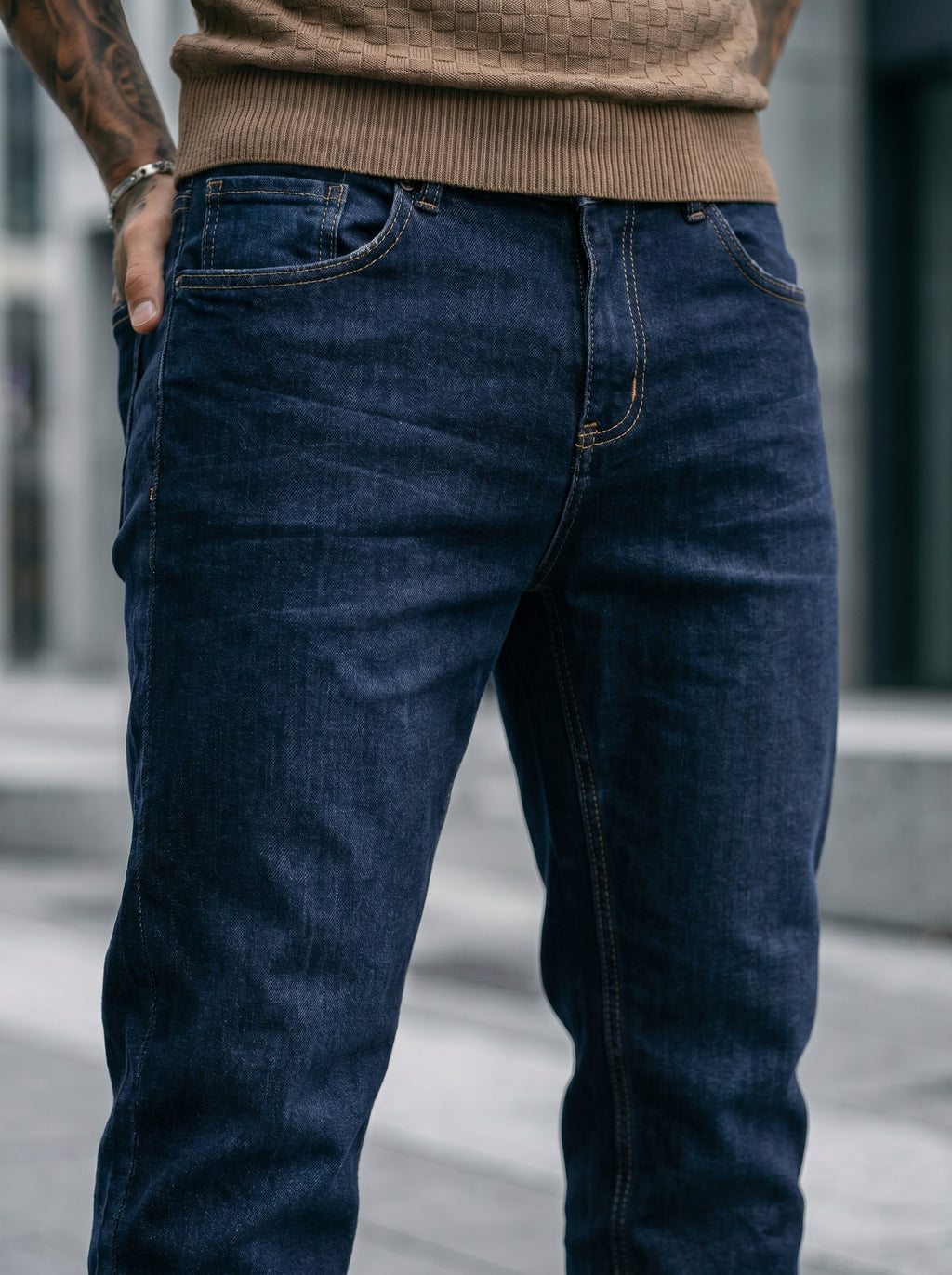 JEAN MOM FIT -  AZUL INDUSTRIAL
