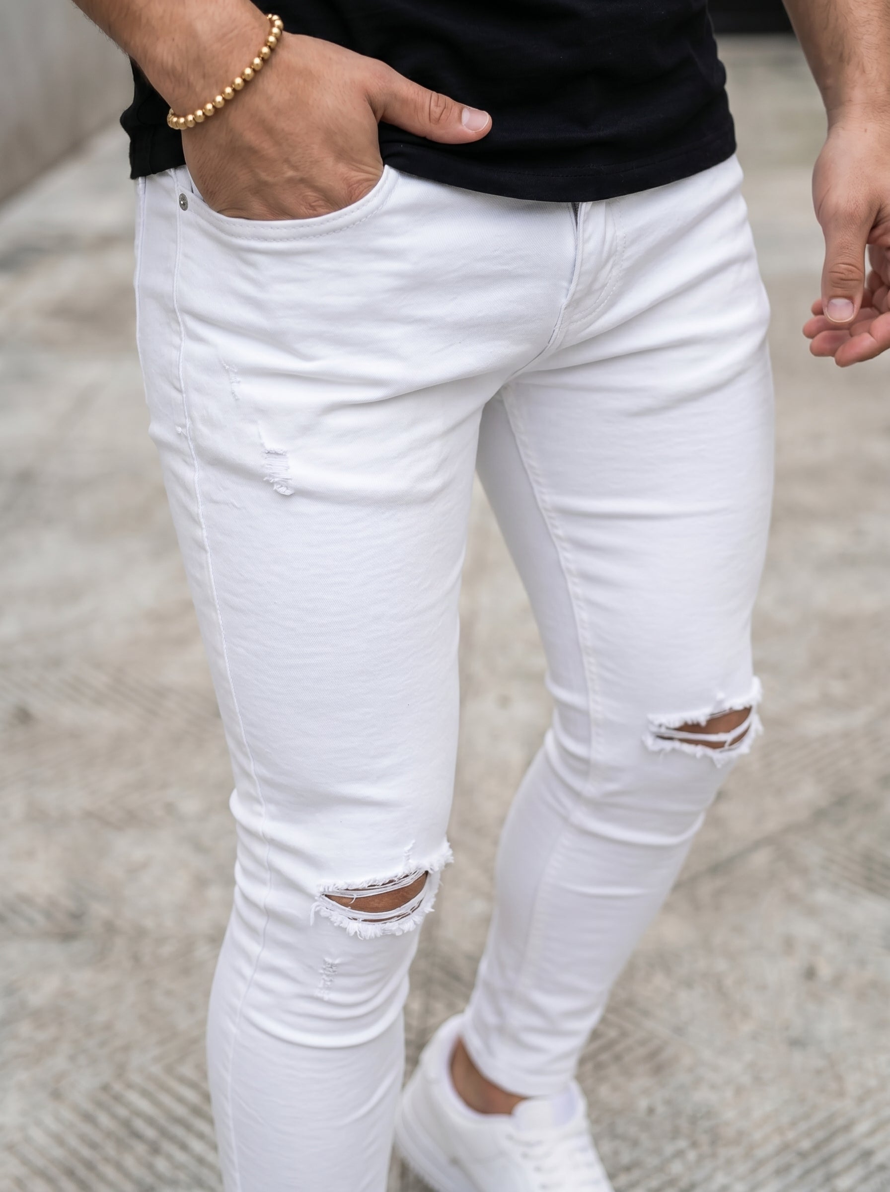 JEAN SKINNY - BLANCO ROTO RODILLA