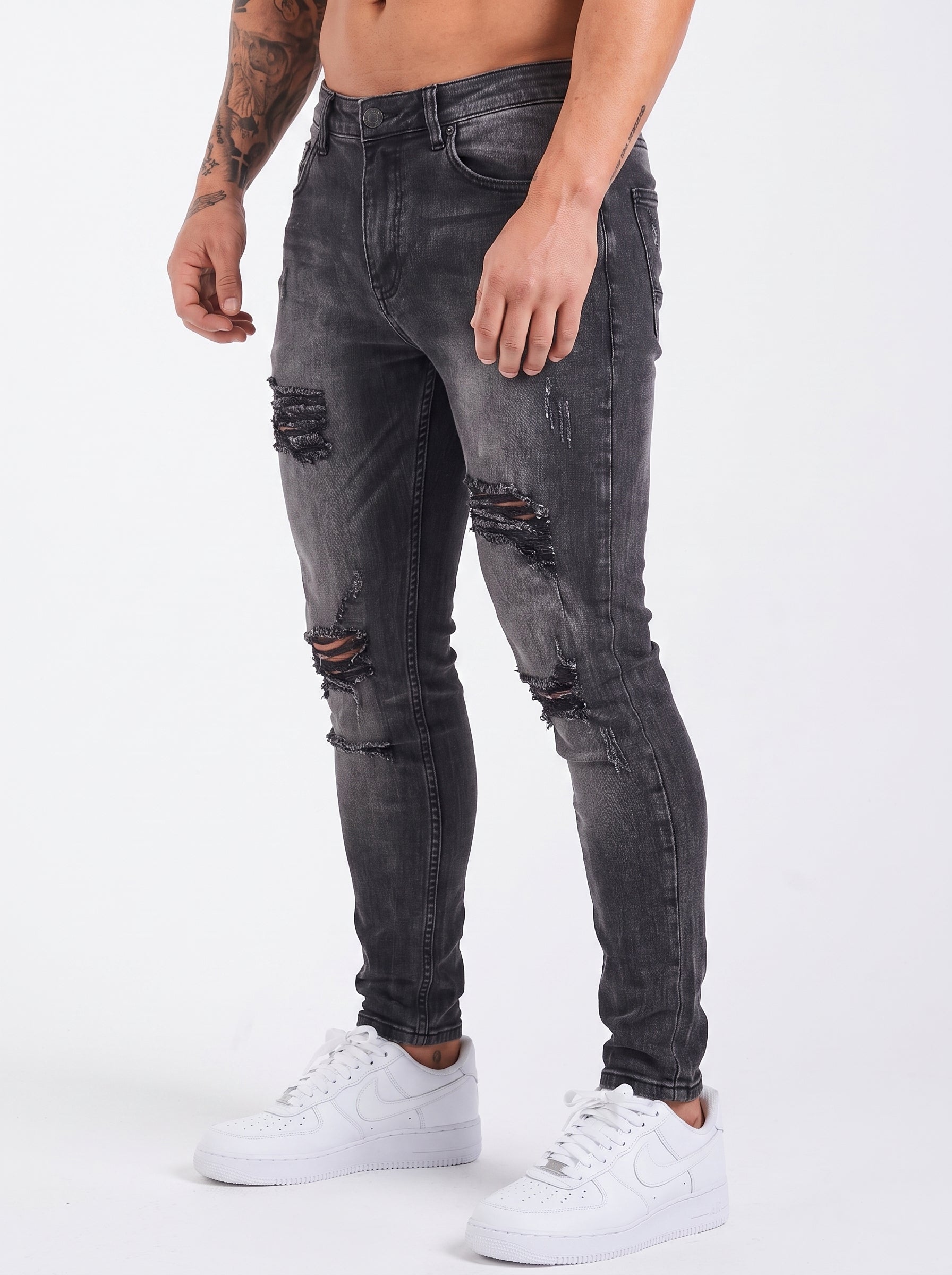 JEAN SKINNY BLACK SHADOW DESTROYED