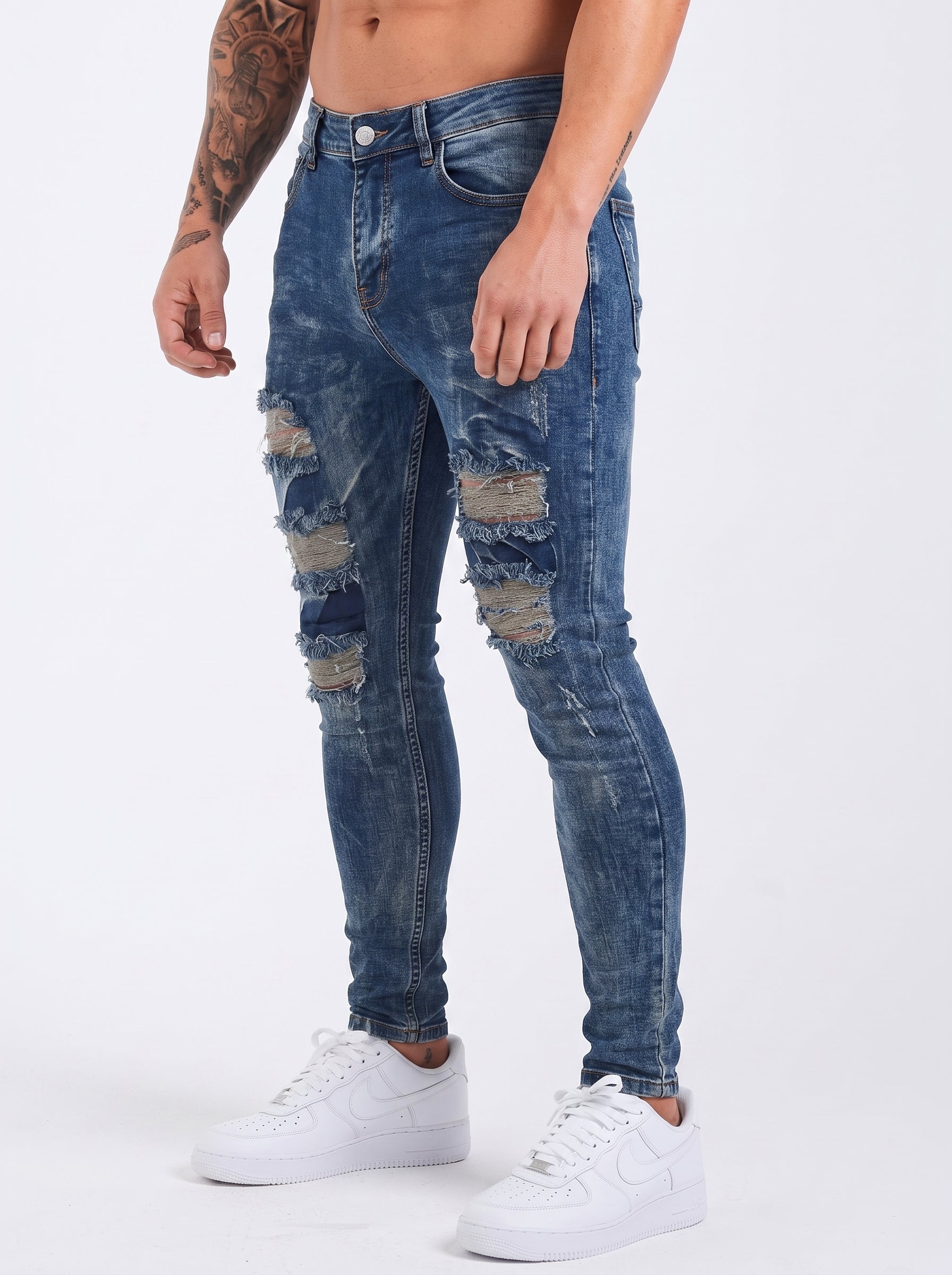 JEAN SKINNY INDIGO DESTROYED