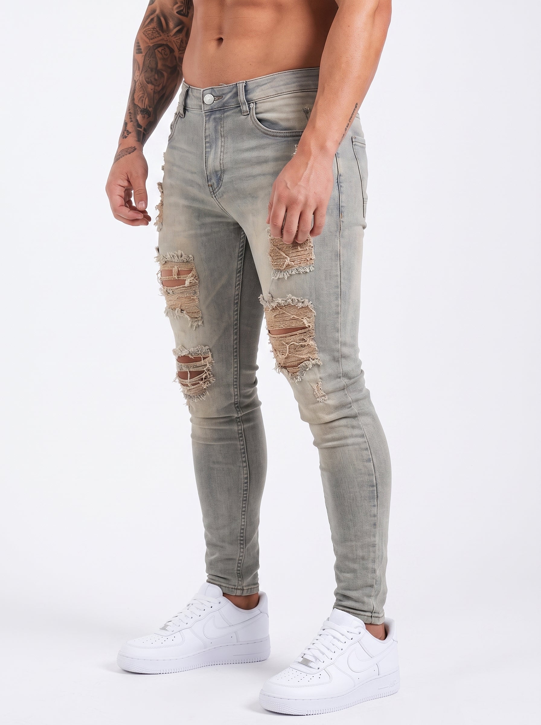 JEAN SKINNY GLACIER DESTROYED