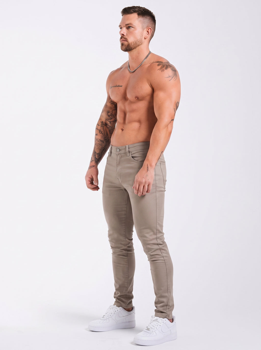 DRILL SLIM BEIGE ARENA -  BUZO TEJIDO NEGRO
