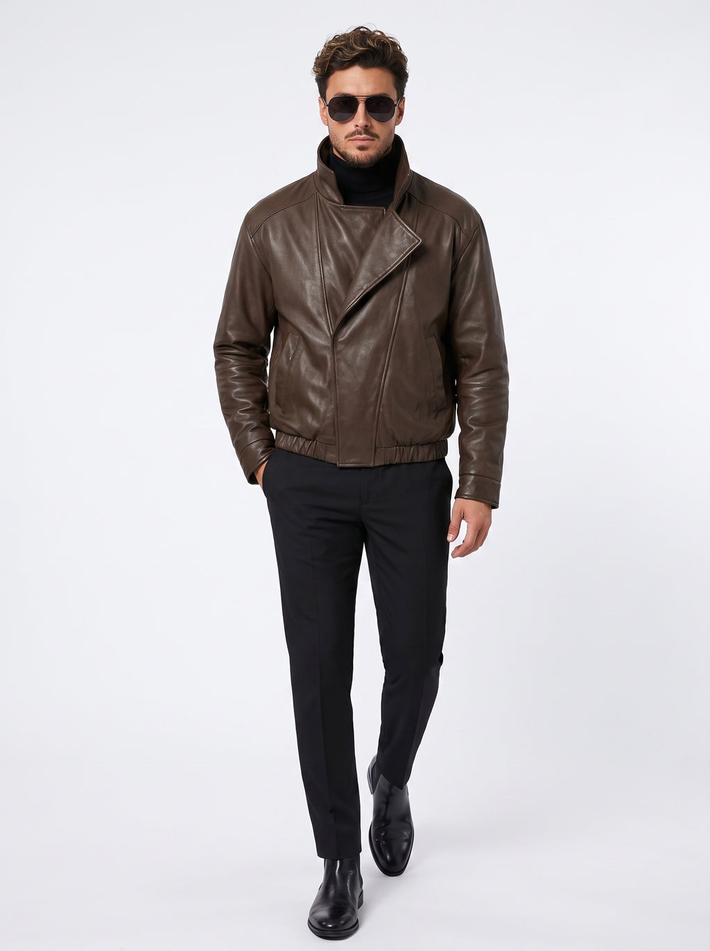 CHAQUETA CUERO TEX MONZA COGNAC