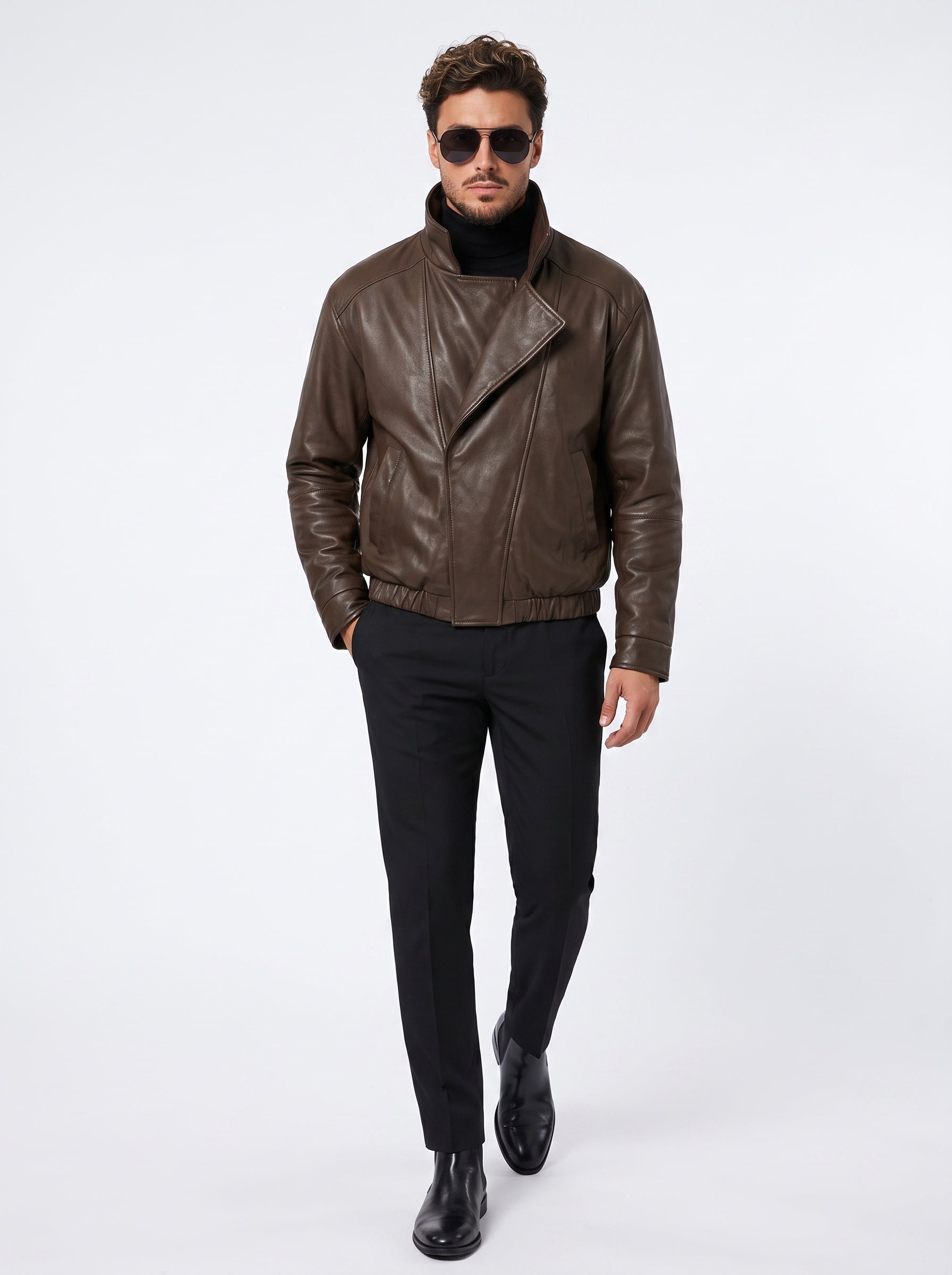 CHAQUETA CUERO TEX MONZA COGNAC
