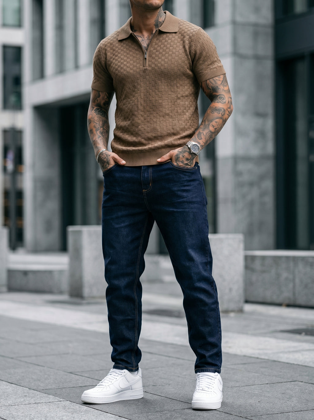 JEAN MOM FIT -  AZUL INDUSTRIAL