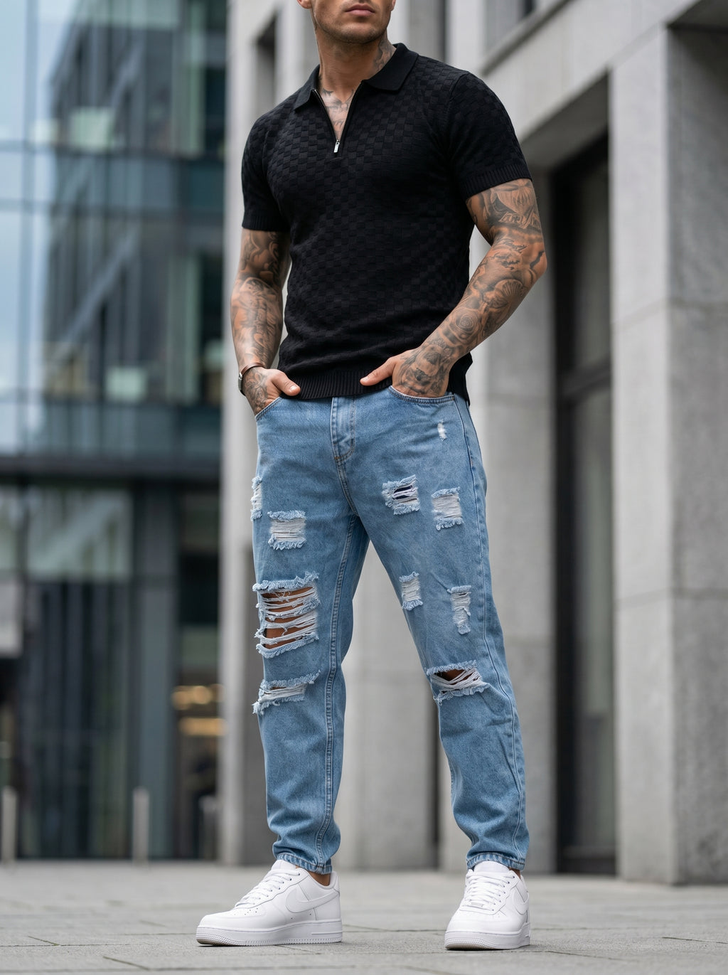 JEAN MOM FIT -  AZUL CLARO FROST