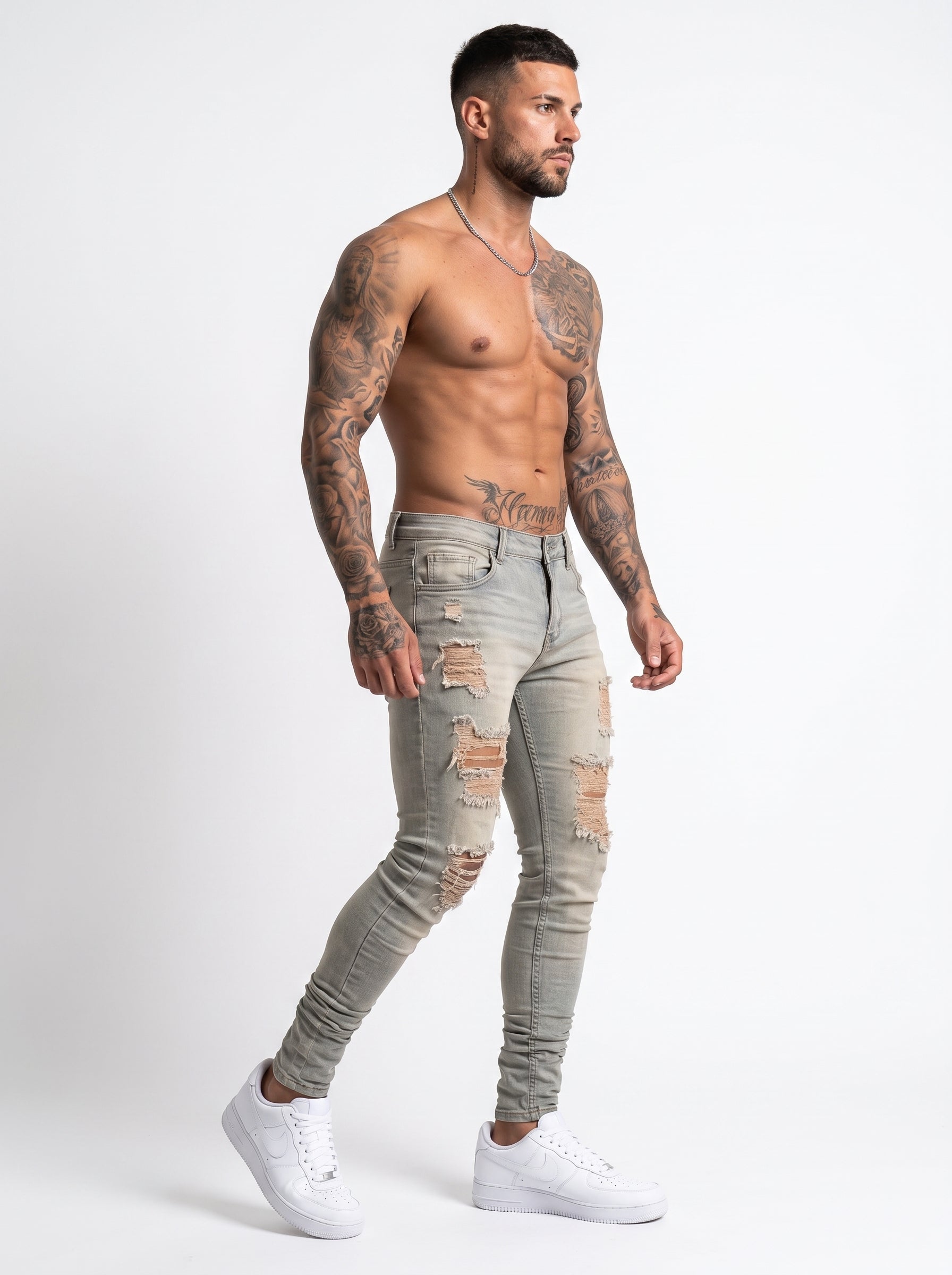 JEAN SKINNY GLACIER DESTROYED