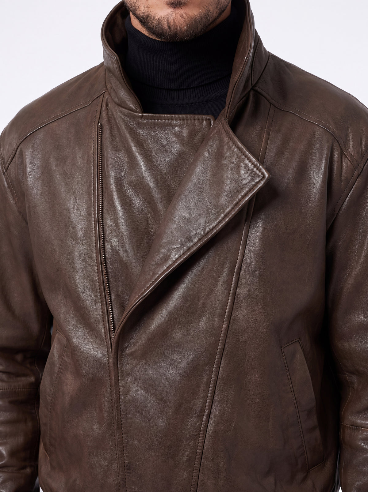 CHAQUETA CUERO TEX MONZA COGNAC